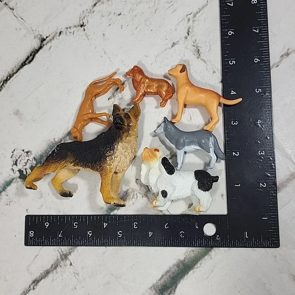 Dog‎ Figures Lot Realistic Dollhouse Pets Animals German Shepherd Collie Huskie